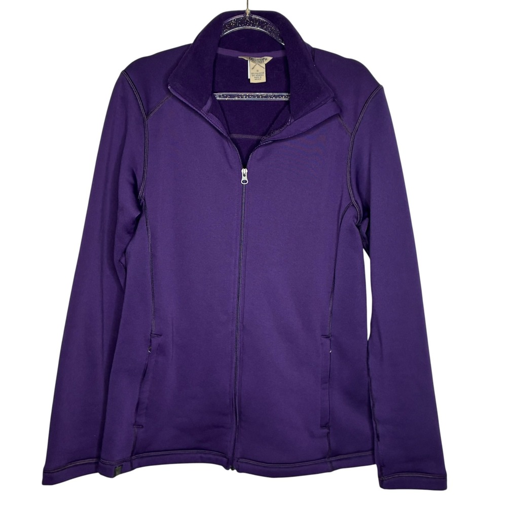 Duluth Trading Co Women Small Souped Up Sweatshirt Jacket Purple BlackBerry Zip